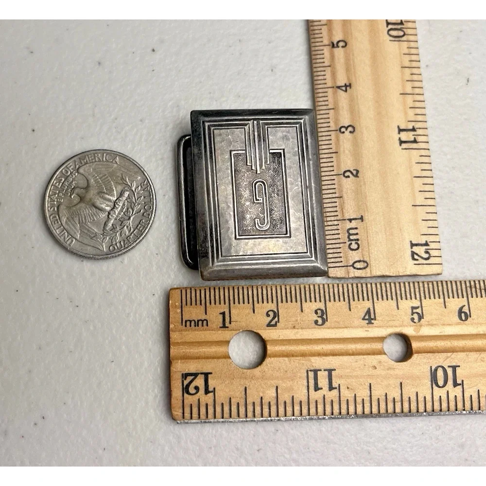 Vintage Hickok Belt Buckle G Hickok Plate Silver Tonen 1